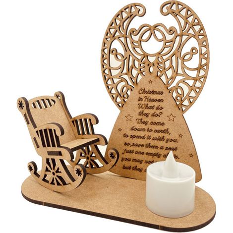Angel Design Ornement Noel En Bois Fait Main Chaise Longue Paradis Souvenir Etre Cher (1/2)