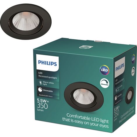 Philips Sparkle Spot encastrablé (Noir) Lumière blanche chaude - LED (1/4)