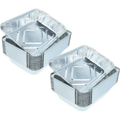 vhbw 50x Vaschette compatibile con Napoleon barbecue a gas - vassoi in alluminio, alluminio, 22 x 15 x 4 cm (1/4)