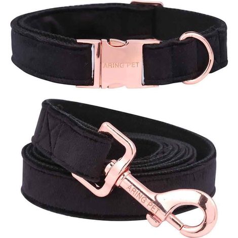 Collier et Laisse pour Chien en Velours Doux et Confortable - Colliers réglables pour Chiens (1/5)