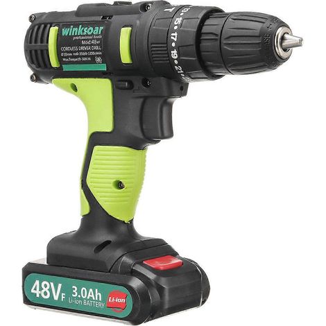 Perceuse à percussion électrique 3 en 1 48 Vf, 25+1 vitesses, 2 vitesses, visseuse rechargeable avec éclairage LED (1/5)