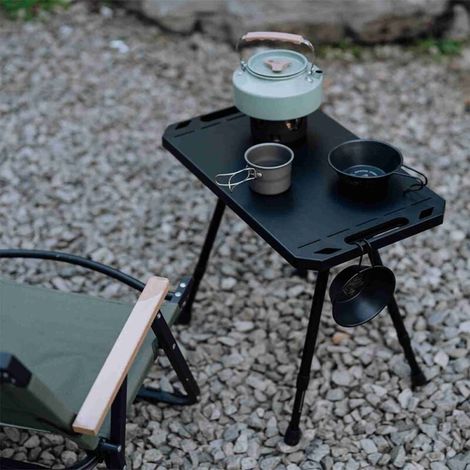 Mesa plegable , ligera, para camping, picnic, pequeña, con bolsa de almacenamiento, ideal para fiestas en la playa (negra) (1/5)