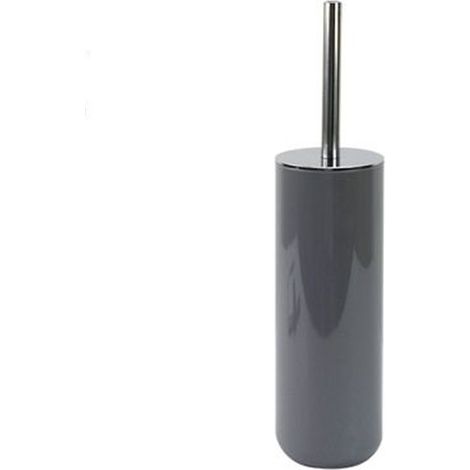 TRADE SHOP - Portascopino Porta Scopino Con Scopettino Wc Bagno Toilette Grigio Silver 79896 - (1/2)