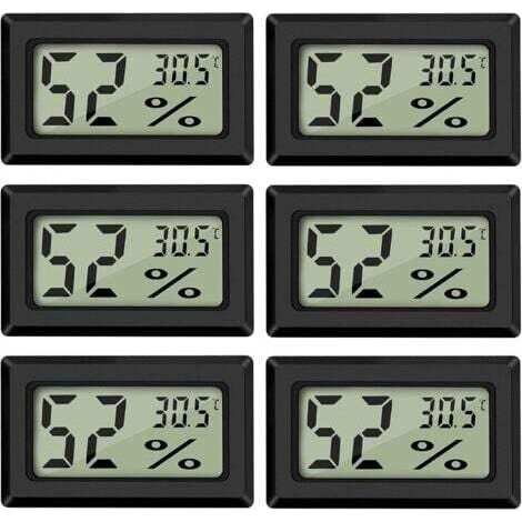 (6 pezzi) Mini termometro e igrometro digitale LCD Temperatura Umidità -50-70℃ 10%-99% RH Termometro portatile Indicatore termoigrometro (1/5)
