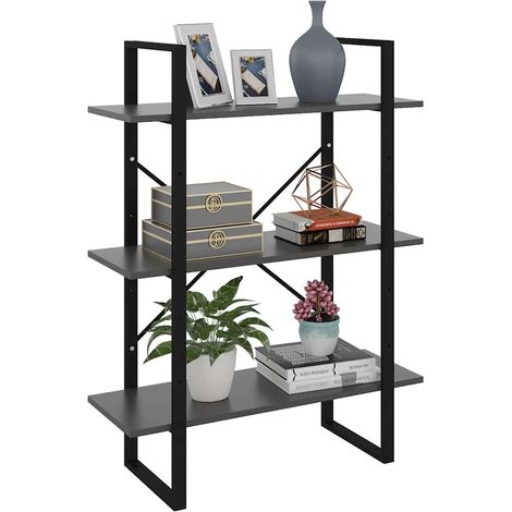 vidaXL Libreria Grigia 80x30x105 cm in Legno Multistrato (1/5)