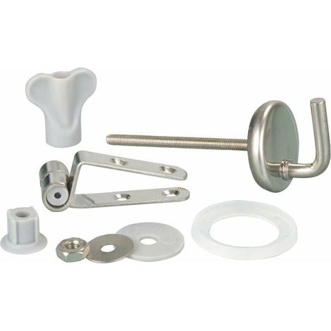 Fixation abattant WC, pièce détachée pour abattant WC Fix Clip avec fixation inox, Kit de 15 fixations pour abattant WC, acier inoxydable, mat