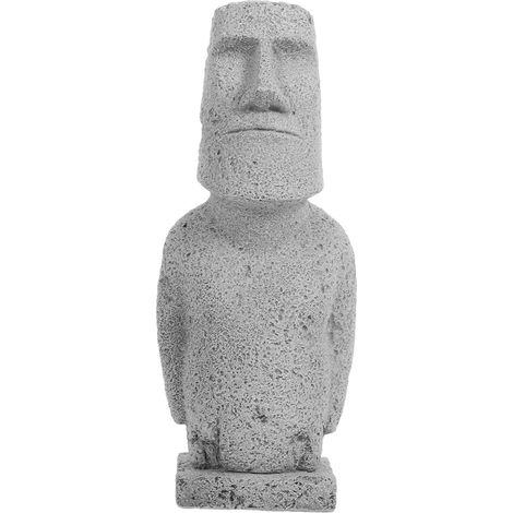 Sculpture en Pierre Moaï Réaliste pour Décoration Aquarium et Jardin, Figurine en Poudre de Pierre Bleue, Micro-Paysage Polyvalent pour Décoration Intérieure (1/5)