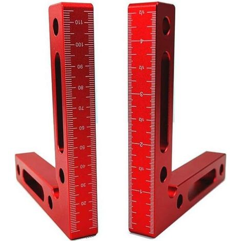 Carrés de positionnement à 90 degrés, règle carrée de positionnement en alliage d'aluminium, outils de bloc de positionnement, pinces à angle droit pour menuisier 4,7" x 4,7" 2 pièce (1/5)