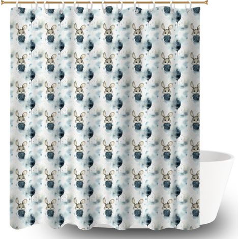 Rideau de douche en polyester 180x180 moderne voile de douche pour solution pour angle difficile (1/5)