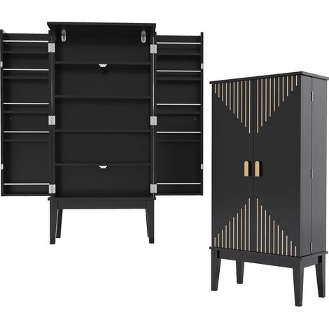 CAIziBuffet de rangement vintage 2 portes 120×59×30 cm pour cuisine et salon (1/5)