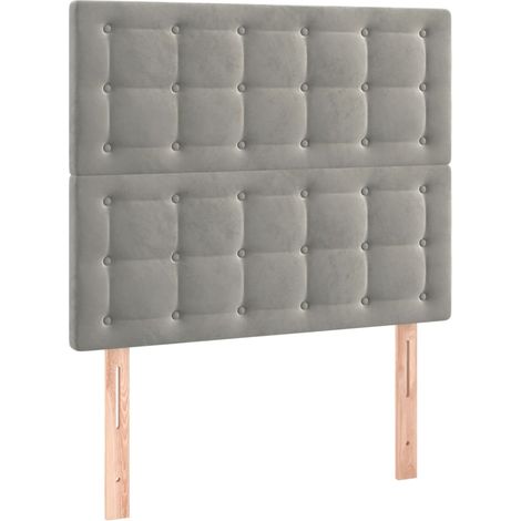 Testiera letto accessorio camera da letto mobile LED 80 x 5 x 118/128 cm tessuto in velluto grigio chiaro TDL0201278