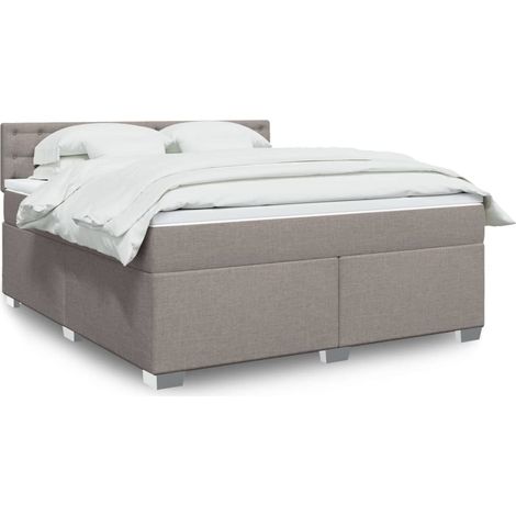 Boxspringbett mit Matratze Taupe 180x200 cm Stoff (1/5)