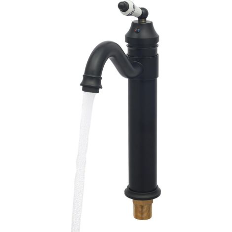 Mitigeur pour vasque, laiton, noir, monotrou, pour toilettes (1/5)