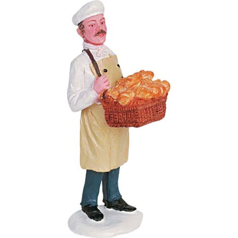 Decorazione "Consegna di pane" per Villaggio di Natale e presepe, in Resina da h 2,5 cm (1/2)