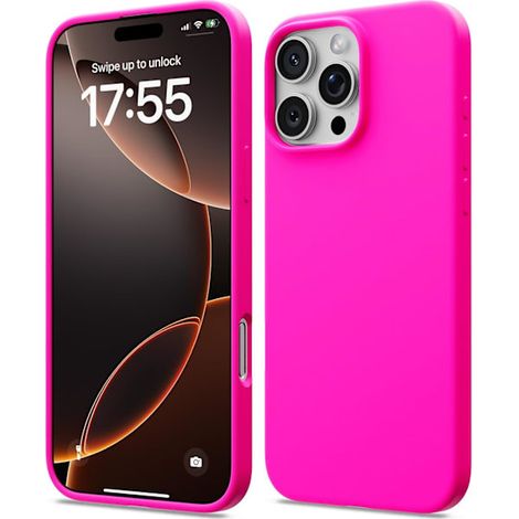 Coque en silicone liquide compatible avec l'iPhone 17 Pro Max 6,9 pouces, ultra-fine, antichoc et souple, protection intégrale et légère, rouge. (1/5)
