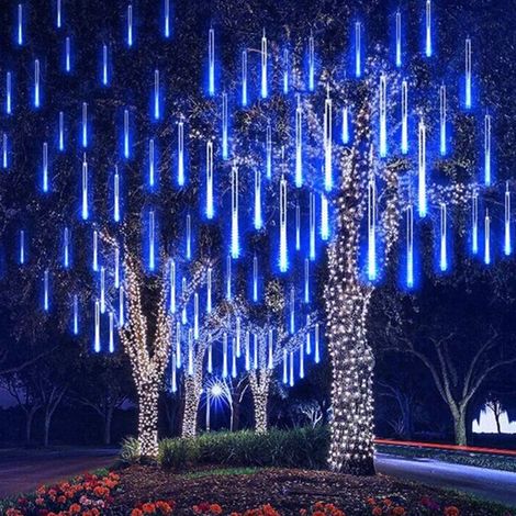 Guirlande Météore - 50 cm - 288 LED - 8 Tubes - Effet Pluie de Neige - Étanche IP65 - Pour Intérieur et Extérieur - 1 Pièce (1/5)