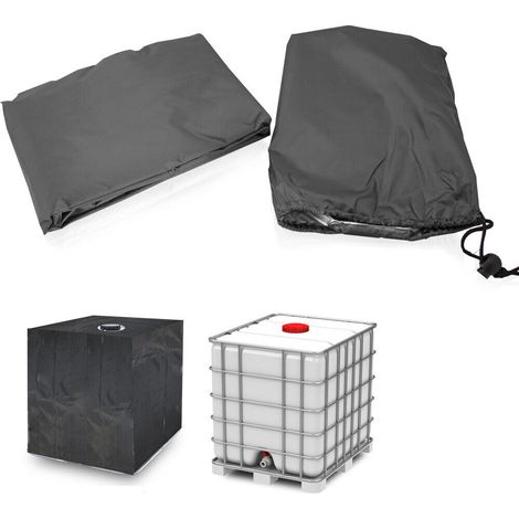 BITUXX® IBC Regen Wassertank 1000L Abdeckung Abdeckplane Schutzhülle Schutzplane Tank Schwarz