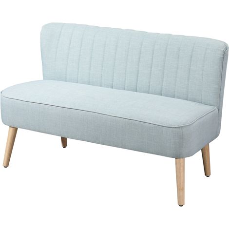 Canapé 2 places vert clair, revêtement souple, housse lavable, capacité 150 kg, dimensions 117 x 56,5 x 77 cm (1/5)