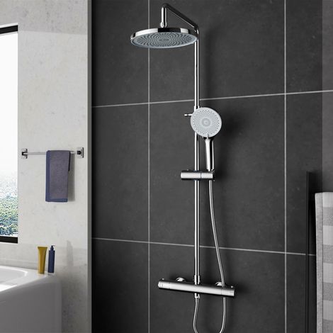 Colonne de Douche Thermostatique, Ensemble de Douche Réglable en Hauteur 80-115CM, Systeme de Douche Pluie pour Salle de Bain (1/5)