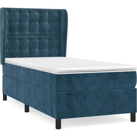 Maison Exclusive - Boxspringbett mit Matratze Dunkelblau 90x200 c (1/5)