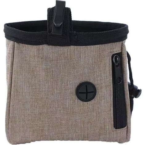 Sac à friandises pour chien avec distributeur de sacs à déjections, accessoire de promenade portable (marron)-AquaForge (1/5)
