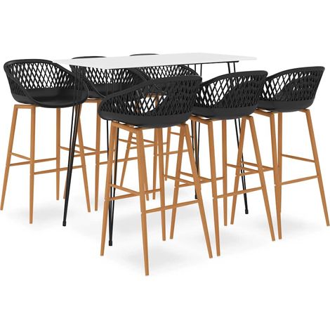7-tlg. Bar-Set Weiß und Schwarz