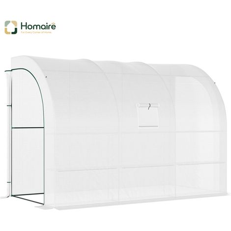 HOMAIRE Gewächshaus en acier avec feuilles hiverproof, rangements et fenêtres, monté sur mur pour balcon et jardin, idéal pour légumes, fleurs et plantes