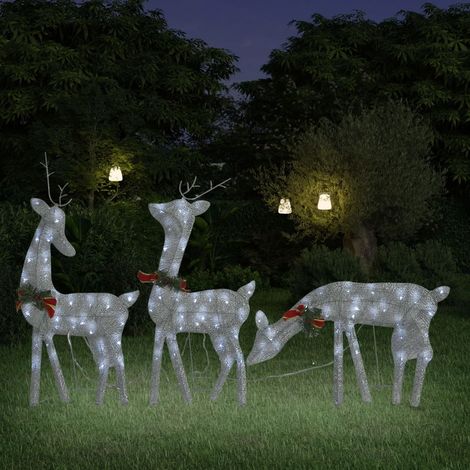 LED-Rentiere Weihnachtsdeko für Innen und Außen 270x7x90 cm Silbern Kaltweiß FUCIA34526 (1/5)