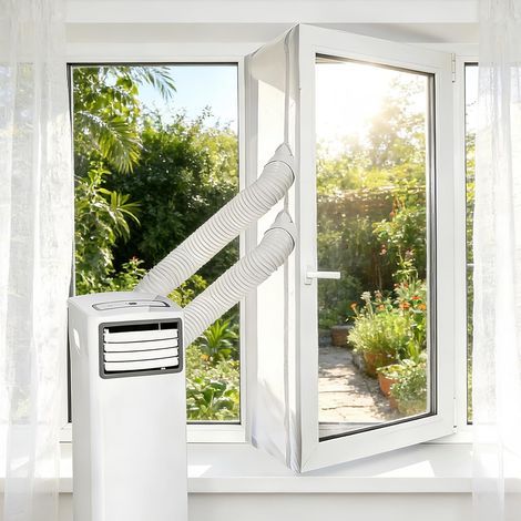 300 cm Fensterdichtung für mobile Klimaanlagen, Fensterdichtungstuch für mobile Klimaanlagen mit Doppelreißverschluss, einfache Montage (1/5)
