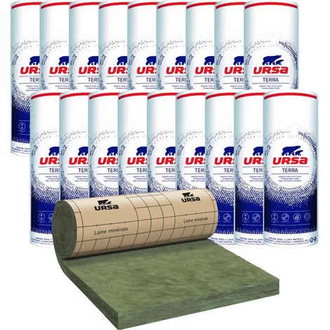 18 rouleaux laine de verre URSA PRK 35 TERRA revêtu kraft - Ep. 100mm - 116,64m² - R 2.85 (1/3)