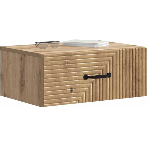 Maison Exclusive - Mobiletto da notte a muro Rovere Artigianale 49 x 34,5 x 20 cm