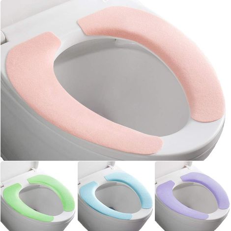 Coussin Pour Siège De Toilette - En Peluche Douce - Adhésif Réutilisable Et Lavable - Adapté À Tous Les Modèles De WC - 1 Pièce (1/5)