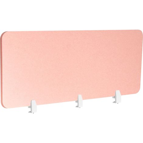 Séparateur de Bureau Panneau Synthétique Acoustique Tissu 180 x 50 cm Rose Pêche Split