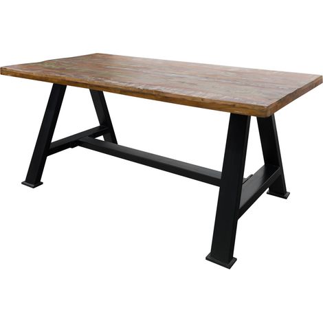 Esstisch Altholz 220x100x76 mehrfarbig lackiert INDUSTRIAL 81