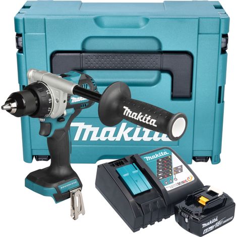Taladro atornillador a batería Makita DDF 492 RG1J 18 V 141 Nm sin escobillas + 1 batería de 6,0 Ah + cargador + Makpac