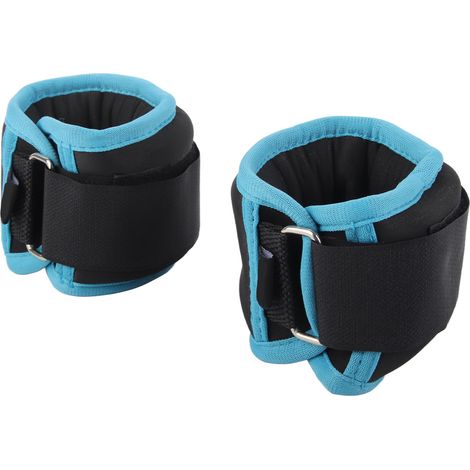 paire de poids de cheville pour musculation, poids ajustable pour poignet, sac de sable pour course et marche, bleu et noir, 500 g (1/5)