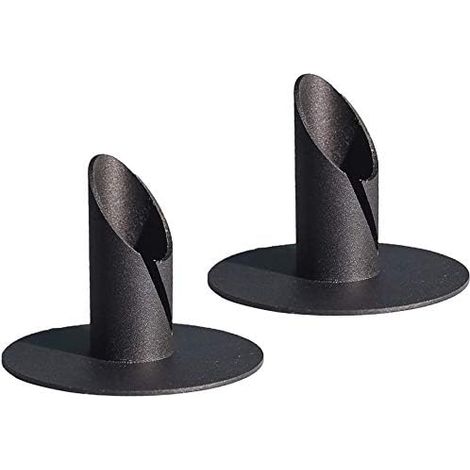 Metall Kerzenhalter für Spitzkerzen Tischkerzen Geometrischer Kerzenhalter Industriedesign Tischdeko moderne Deko ø 22 mm schwarz 2 Platzsets H6,5 cm