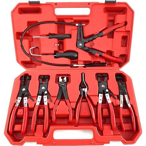 Rosvola Pince pour colliers de serrage Tuyaux Set Pince à colliers Durits 9 pcs. Outil Automobile (1/5)
