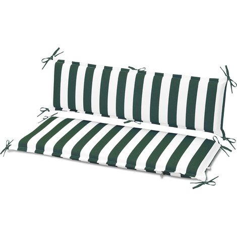 Aoodor Outdoor Tufted Bench Cushion, 108x45 cm Fade-Resistant Garden Seat Cushion 2 Seater with Back-GREEN