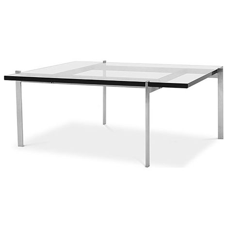 Quadratischer Couchtisch - Glas - 12 mm- Billo Steel