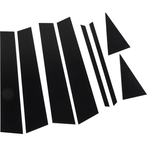 8 Pièces Cover Pilier Extérieur Noir Brillant Sticker Montant B Moulure Porte Auto (1/5)