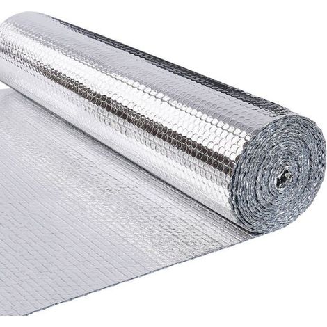 ® Isolant thermique à bulles double face en film aluminisé - 1x10m - réflecteur radiateur - protéger contre le froid (1/5)