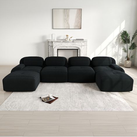 Sofá modular sin montaje en cordón negro OKMYHOME (1/5)