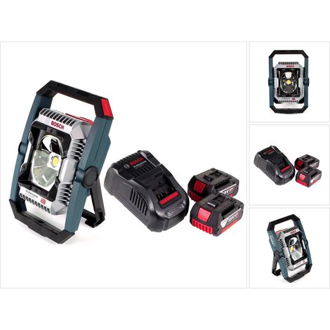 Bosch GLI 18V-2200 C Akku Lampe 18V 2200lm Bluetooth ( 0601446501 ) + 2x 5,0 Ah Akku + Ladegerät
