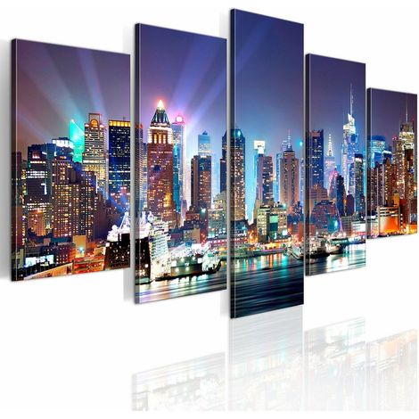 Tableau ville illuminée - 200 x 100 cm (1/4)