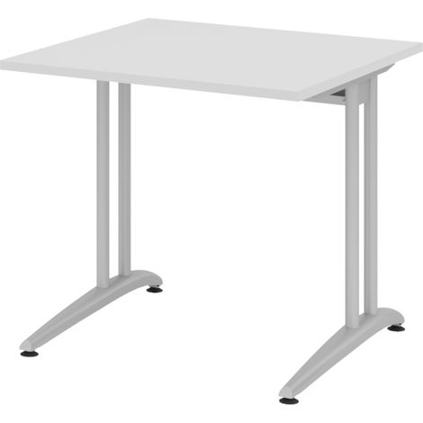 bümö Schreibtisch Serie-B Quadrat: 80 x 80 cm  Grau