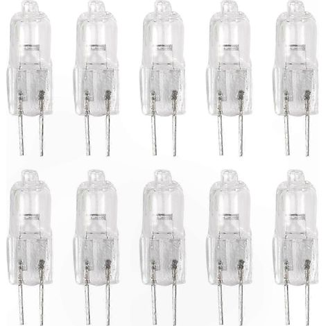 Lot de 10 ampoules halogènes G4 12V 35W à broches, lumière blanc chaud (1/5)