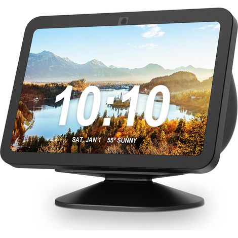Support Pour Echo Show 8 3e Génération - Support De Bureau Ajustable Avec Inclinaison Avant Arrière 36° - Base Antidérapante En Caoutchouc - Noir (1/5)