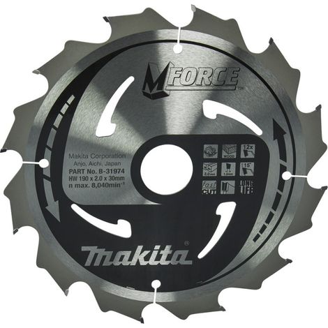 Makita B-31974 Kreissägeblatt 190 x 30, 20, 15.88 x 1.2 mm Zähneanzahl: 12 1 St.