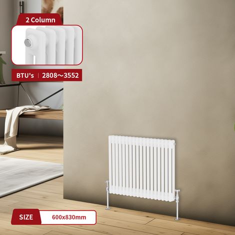 Warmehaus Traditional Double Column White Radiator 600 x 830mm